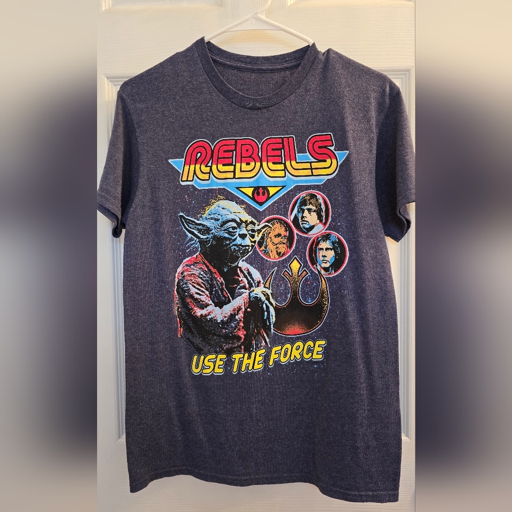 Star Wars Rebels Yoda Graphic Tee - Navy with Yellow & Red Accents
